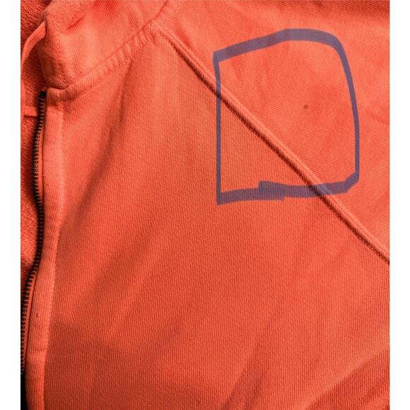 FREE PEOPLE Zip Hoodie Women's Sz S Coral Full Zip Drawstring Sweatshirt - Picture 10 of 10